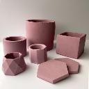Mauve Concrete Cube Vase