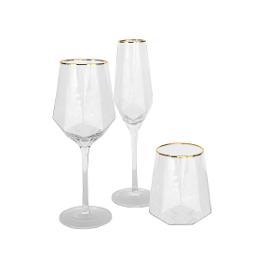 Gold Rim Gem Glassware Set