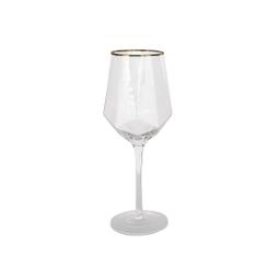 Gold Rim Gem Wine Glass