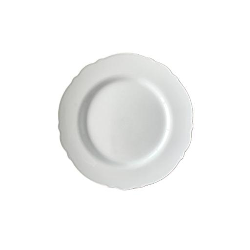 White Soft Scalloped 9" Plate