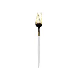 Lisbon Gold White Handle Large Fork
