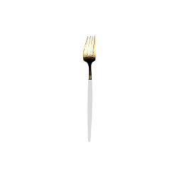 Lisbon Gold White Handle Small Fork