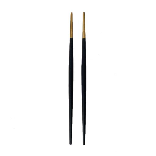 Lisbon Gold Black Handle Chopstick Pair