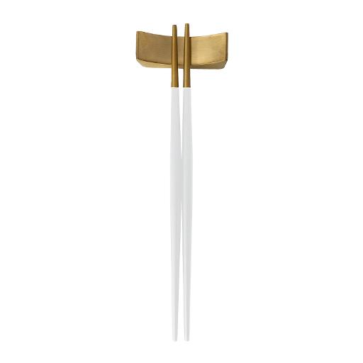 Lisbon Gold White Handle Chopstick Set