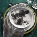 Porcelain Rose 8" Plate - Black