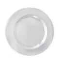 White Rimmed Glass Charger Plate