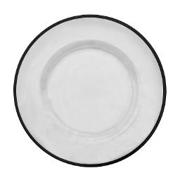 Black Rimmed Glass Charger Plate