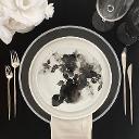 White Rimmed Glass Charger Plate