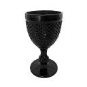 Opaque Black Studded Glass Goblet