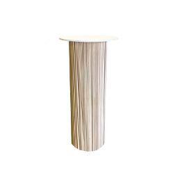 Ribbed Wooden Round Plinth