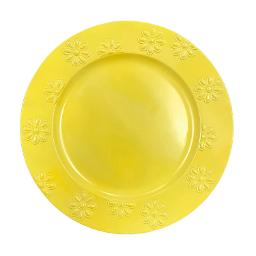 Floral Acrylic Charger - Yellow