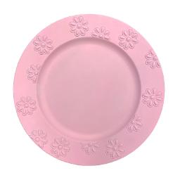 Floral Acrylic Charger - Pink