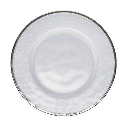 Silver Rimmed Glass Charger Plate