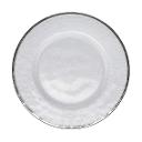 Silver Rimmed Glass Charger Plate