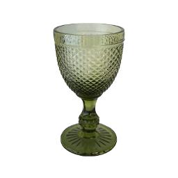 Olive Studded Glass Goblet