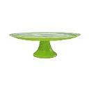 Green Glass Vintage 14" Cake Stand