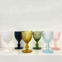 Opaque White Studded Glass Goblet