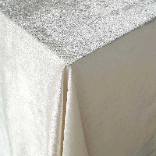 Ivory Rectangular Velvet Tablecloth