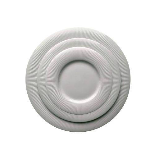 White Ribbed Porcelain Dinnerware Set