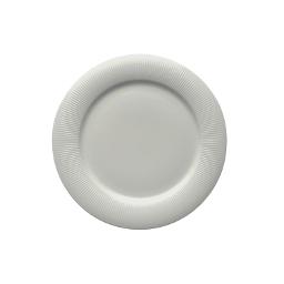 White Ribbed Porcelain 10.25" Dinner Plate