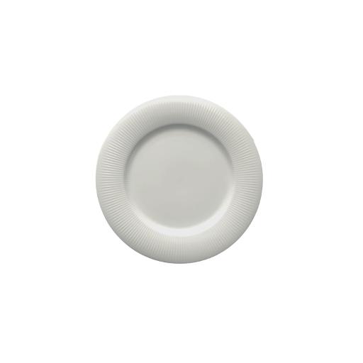 White Ribbed Porcelain 8" Side Plate