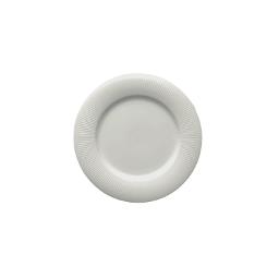 White Ribbed Porcelain 8" Side Plate