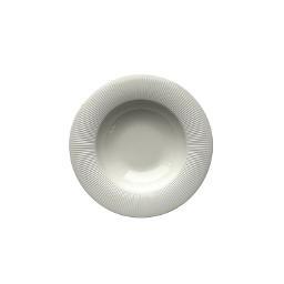 White Ribbed Porcelain 8.75" Soup/Pasta Bowl