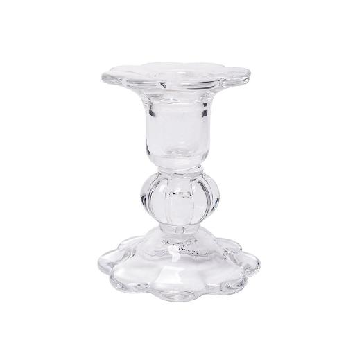 4" Glass Taper Candle Holder