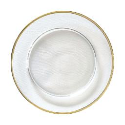 Gold Rimmed Clear Glass Charger Plate