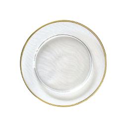 Gold Rimmed Clear Glass 10.5" Dinner Plate