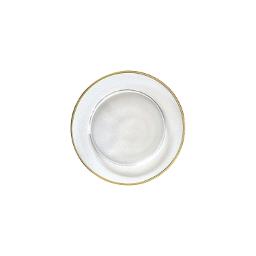 Gold Rimmed Clear Glass 8.5" Side Plate