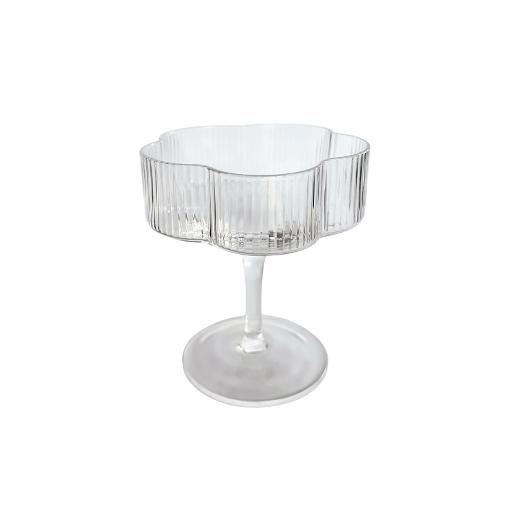 Ribbed Flower Coupe Glass