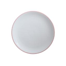 Pink Rim Porcelain 10" Dinner Plate