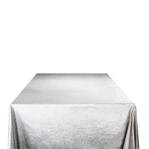 Silver Rectangular Velvet Tablecloth