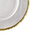 Gold Rimmed Hammered Glass Charger Plate