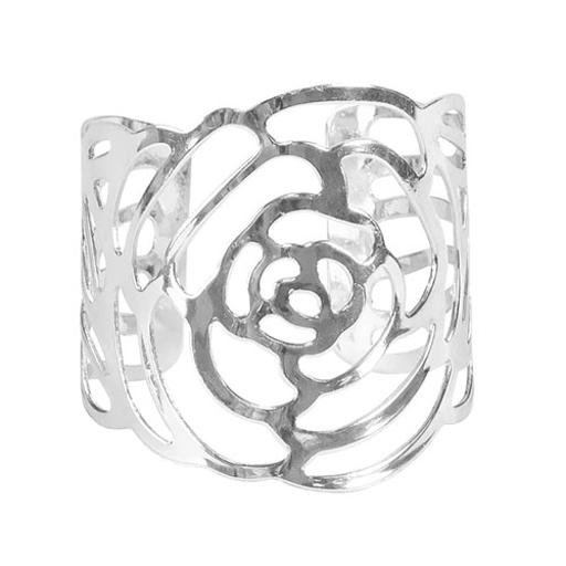 Rose Napkin Ring - Silver
