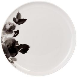 Porcelain Rose 10.5" Plate - Black