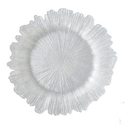 Sunburst Pearl Glass Charger Plate