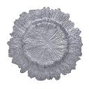 Sunburst Silver Glass Charger Plate