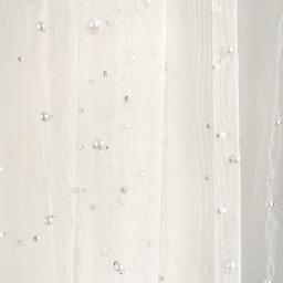 Pearl Studded Tulle 15ft - White