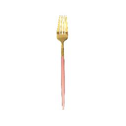 Lisbon Gold Pink Handle Large Fork